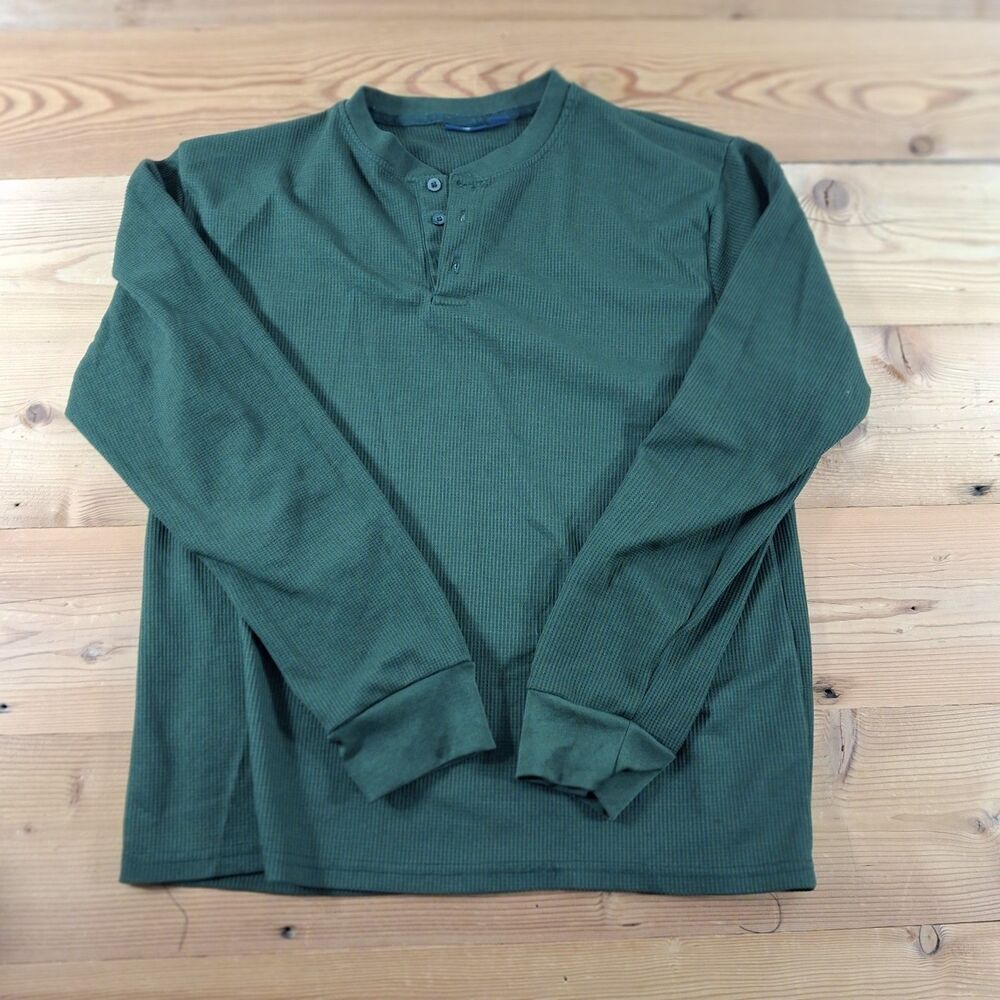 Phat Farm Thermal Henley Mens Large Green